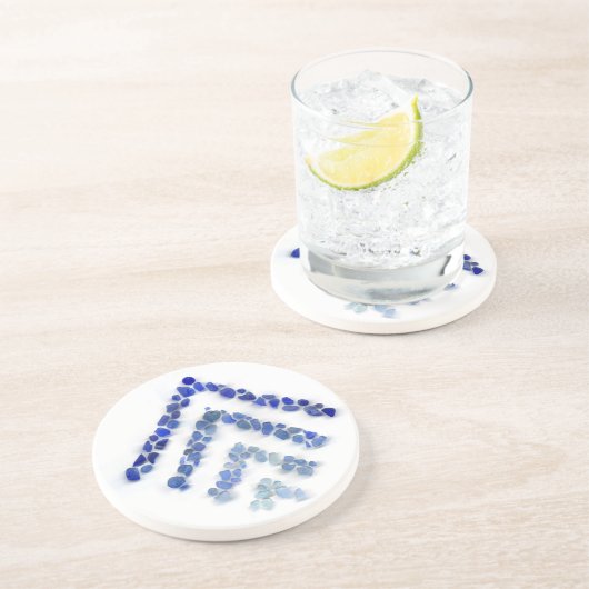 Dessous De Verre En Grès Verre de mer - Treeometric - bleu (Côté)