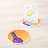 Dessous De Verre En Grès verre et bouteille de vin comiques tramés (Côté)