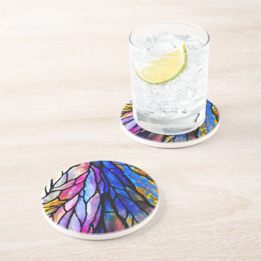 Dessous De Verre En Grès Verre, Tiffany - Style, (Côté)