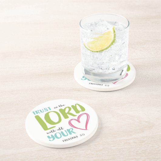 DESSOUS DE VERRE EN GRÈS VERS 5 DES PROVERBES 3 (Côté)