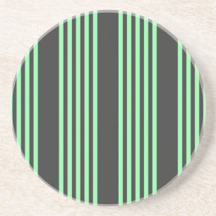 Dessous De Verre En Grès Vert et charbon de bois cinq bandes motif