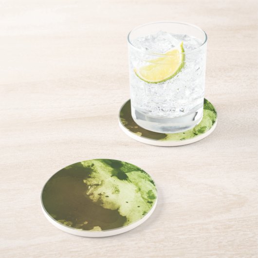 Dessous De Verre En Grès Vert gelé (Côté)