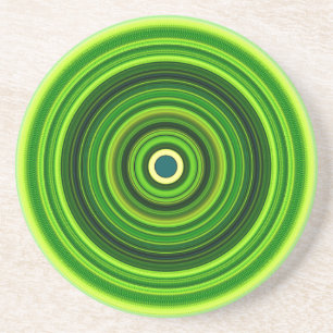 Dessous De Verre En Grès Vert géométrique Mandala-25436