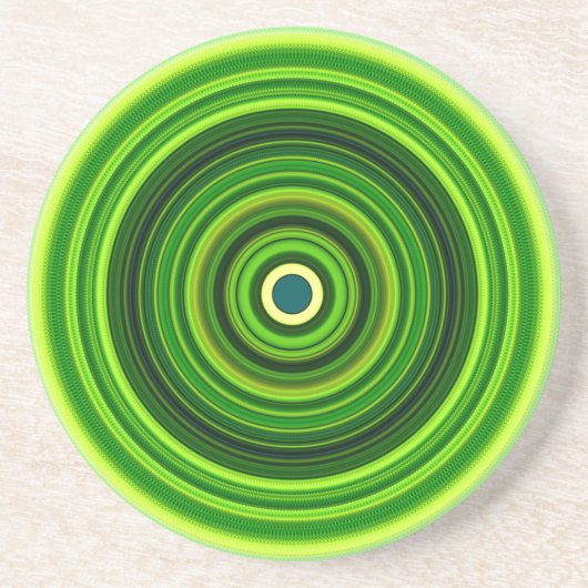 Dessous De Verre En Grès Vert géométrique Mandala-25436 (Devant)
