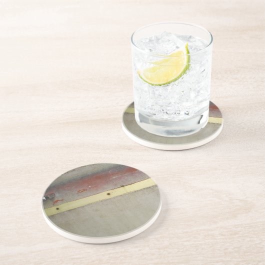 Dessous De Verre En Grès Vert, Rouge, Bleu et Jaune rouillé (Côté)