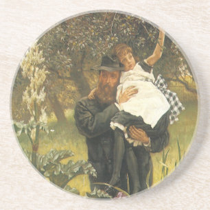 Dessous De Verre En Grès Veuf par Tissot, Portrait d'art victorien vintage