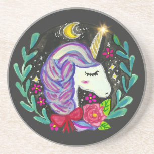 Dessous De Verre En Grès Vibes de Licorne Magique