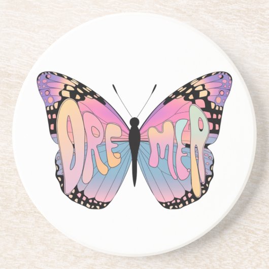 Dessous De Verre En Grès Vibes de papillon Dreamer (Devant)