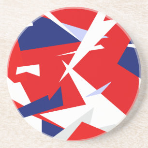 Dessous De Verre En Grès Vibes positives Bleu rouge blanc