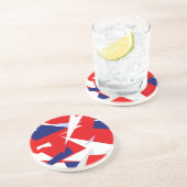 Dessous De Verre En Grès Vibes positives Bleu rouge blanc (Côté)