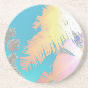 Dessous De Verre En Grès Vibes positives Palmiers tropicaux