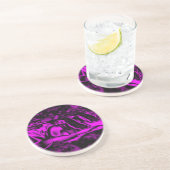 Dessous De Verre En Grès Vibrations de la cascade violette sous-verre en gr (Côté)