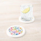 Dessous De Verre En Grès Vibrations Positives (Côté)