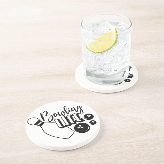 Dessous De Verre En Grès Vie de bowling (Côté)