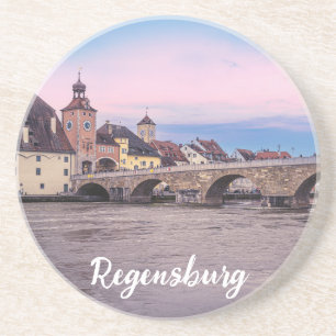 Dessous De Verre En Grès Vieille ville historique à Ratisbonne, Allemagne