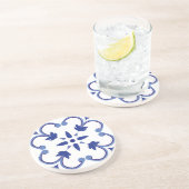 Dessous De Verre En Grès Vigne foetale Indigo (Côté)