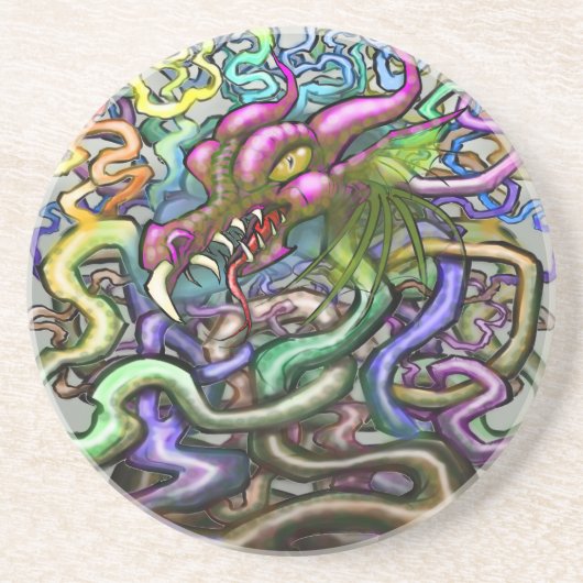 Dessous De Verre En Grès Vignes Dragon (Devant)