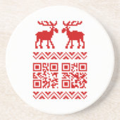 Dessous De Verre En Grès Vilain Sweater QR Code Bonne année! (Devant)