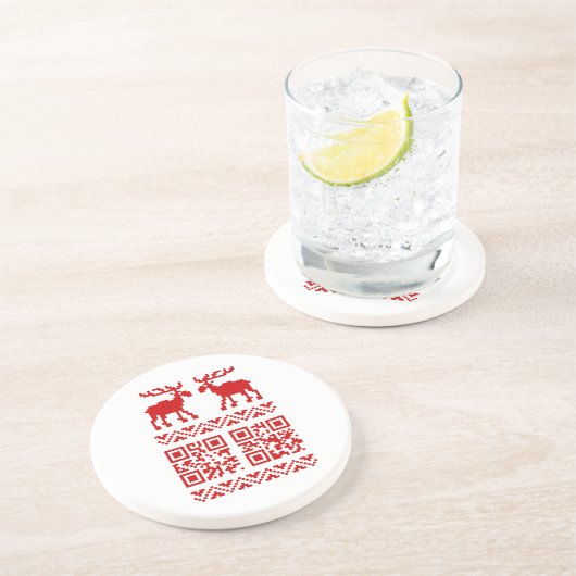 Dessous De Verre En Grès Vilain Sweater QR Code Bonne année! (Côté)