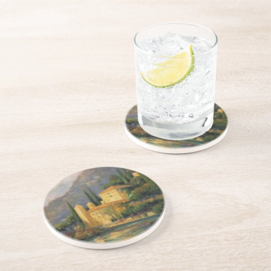 Dessous De Verre En Grès Villa de lac (Côté)