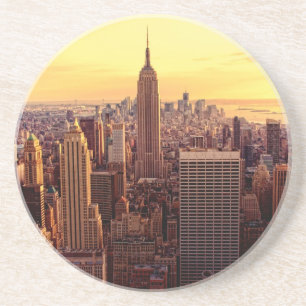 Dessous De Verre En Grès Ville d'horizon de New York avec l'état d'empire