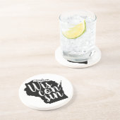 Dessous De Verre En Grès Ville et État du Wisconsin personnalisable (Côté)