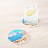 Dessous De Verre En Grès Ville Grèce de Santorini (Côté)