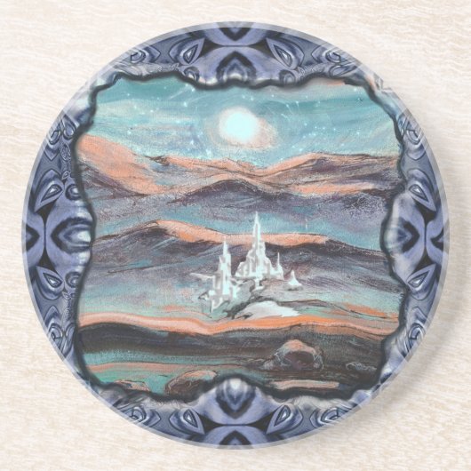 Dessous De Verre En Grès Ville lumière future (Devant)