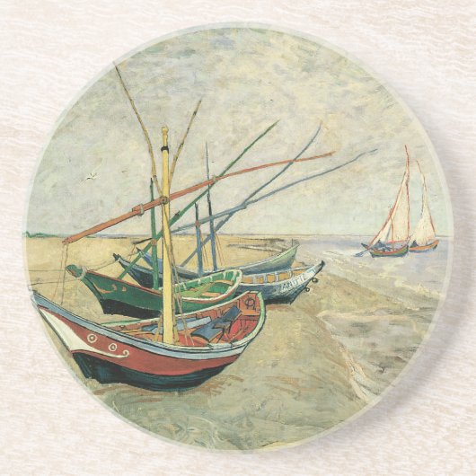 Dessous De Verre En Grès Vincent van Gogh - Bateaux de pêche sur la plage (Devant)