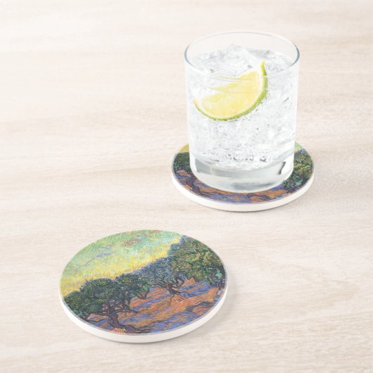 Dessous De Verre En Grès Vincent Van Gogh Olive Grove Impressionnisme Art (Côté)