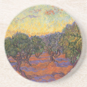 Dessous De Verre En Grès Vincent van Gogh - Olive Grove, Orange Sky