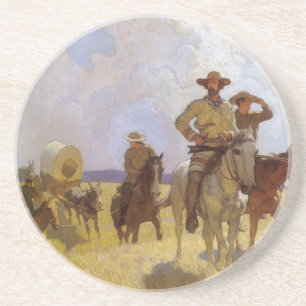 Dessous De Verre En Grès Vintage Cowboys, The Parkman Outfit by NC Wyeth