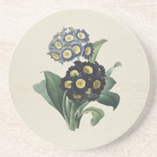 Dessous De Verre En Grès Vintage Moody Blue Auricroses Primroses