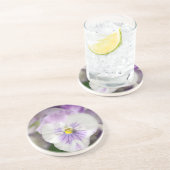 Dessous De Verre En Grès Violas violets et blancs par Shirley Taylor (Côté)