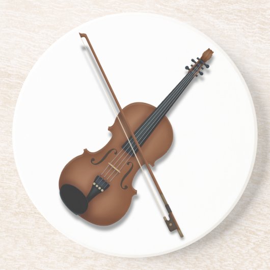 Dessous De Verre En Grès Violon & Bow Trompe L'oeil Musique classique (Devant)