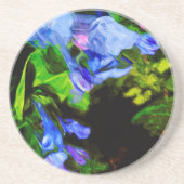 Dessous De Verre En Grès Virginia Bluebell Fleur sauvage impressionniste (Devant)