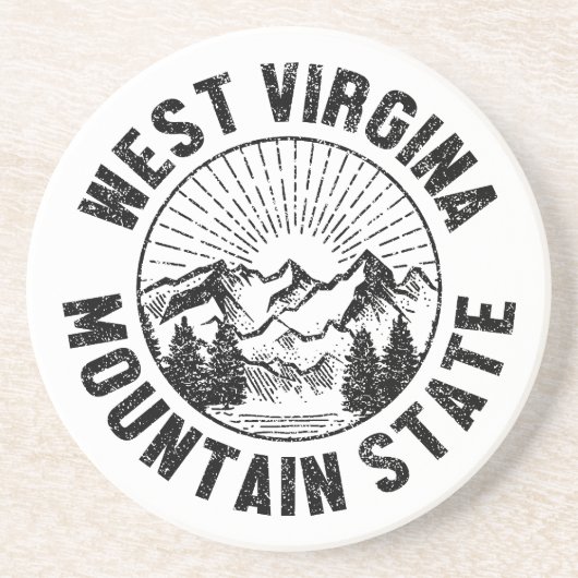 Dessous De Verre En Grès Virginie-Occidentale vintage (Devant)