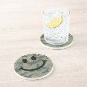 Dessous De Verre En Grès Visage Camion Vert (Côté)