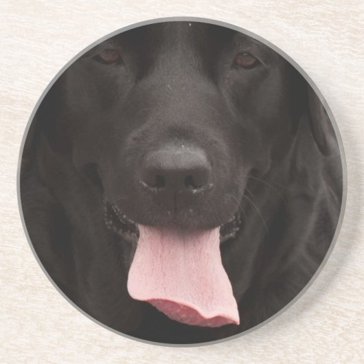 Dessous De Verre En Grès Visage de chien noir (Devant)