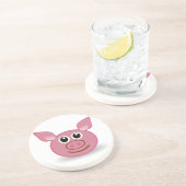 Dessous De Verre En Grès Visage de dessin de porc (Côté)