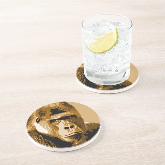 Dessous De Verre En Grès Visage de Gorilla (Côté)