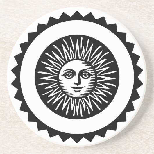Dessous De Verre En Grès Visage de Soleil (Devant)