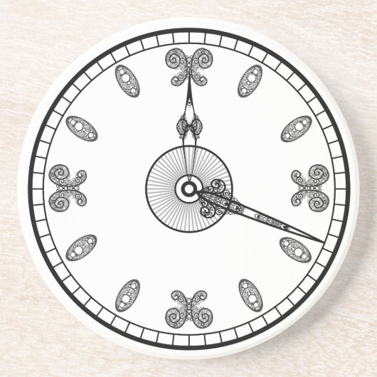 Dessous De Verre En Grès Visage d'horloge (Devant)
