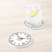Dessous De Verre En Grès Visage d'horloge (Côté)