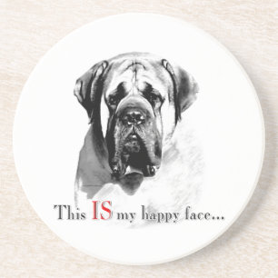 Dessous De Verre En Grès Visage heureux de mastiff
