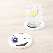 DESSOUS DE VERRE EN GRÈS VISAGE SOURIRE (Côté)