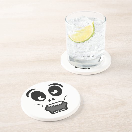 DESSOUS DE VERRE EN GRÈS VISAGE ZOMBIE (Côté)