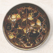 Dessous De Verre En Grès Vitesses d'horloge de Steampunk (Devant)