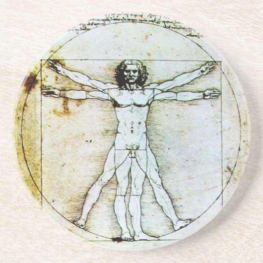 Dessous De Verre En Grès VITRUVIAN MAN Antique Parchment (Devant)