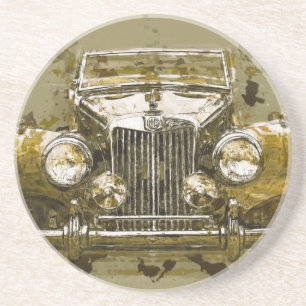 Dessous De Verre En Grès Voiture de sport vintage de MG